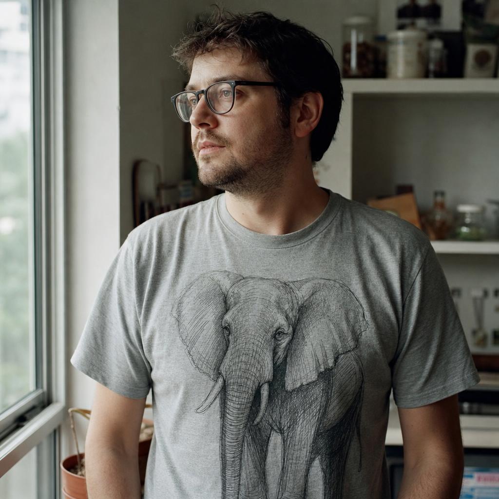 Persona con camiseta estilo Boceto a lápiz